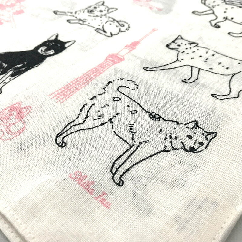 日本製 リネン ハンカチ シバイヌ 柴犬 しば...の紹介画像2