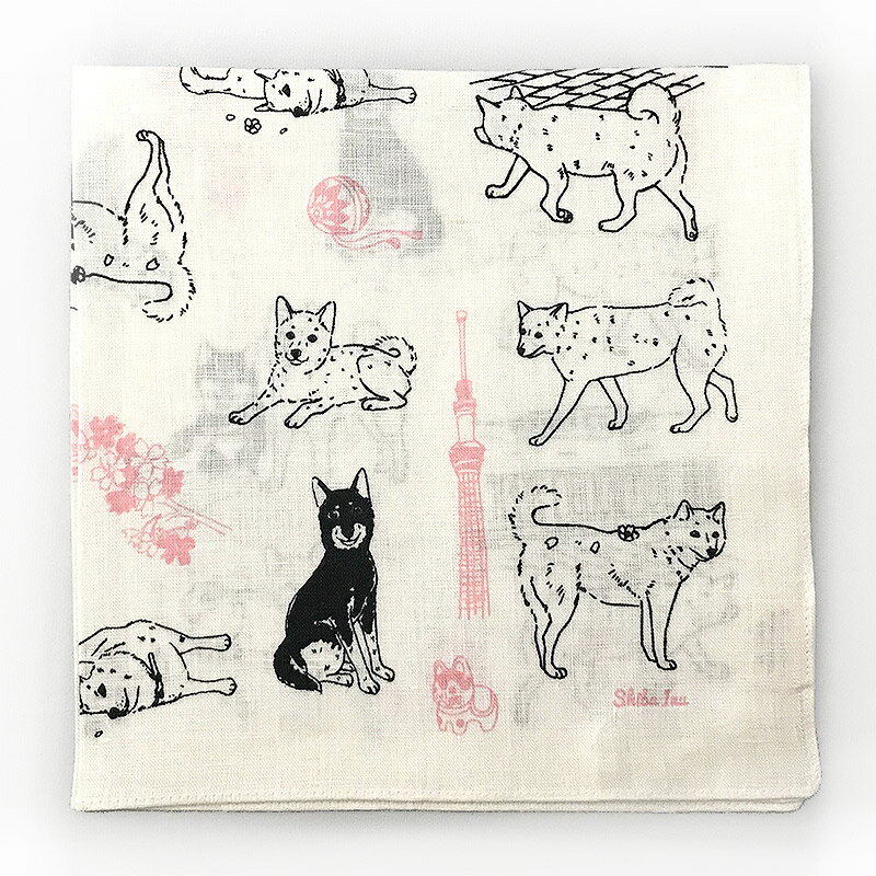 日本製 リネン ハンカチ シバイヌ 柴犬 しば...の紹介画像3