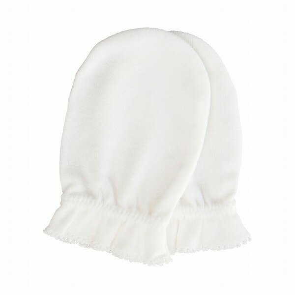 ミトン 日本製 ベビーミトン 赤ちゃん 引っかき 引っかき防止 赤ちゃんの城 プチ・ピコ オフホワイト 白 シンプル 傷 爪 ギフト プレゼント 無地 ひっかき防止 出産準備 出産祝い 2