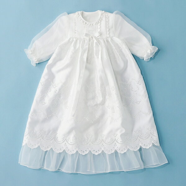 【マラソン期間中2,000円OFFクーポンあり】お宮参り 男の子 女の子 セレモニードレス 日本製 新生児 春夏秋冬 お祝い 3点セット フード付き ベビー フォセット フライス 出産準備 出産祝い 2