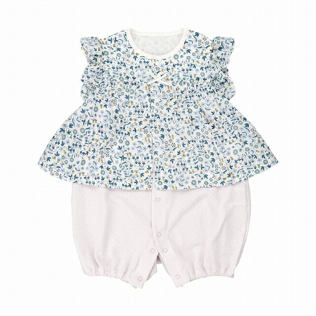 ロンパース 女の子 70 80 春 夏 日本製 スカート付き リバティ リトルミラベル 出産準備 出産祝い ベビー服 ローン スカート 綿100% 3