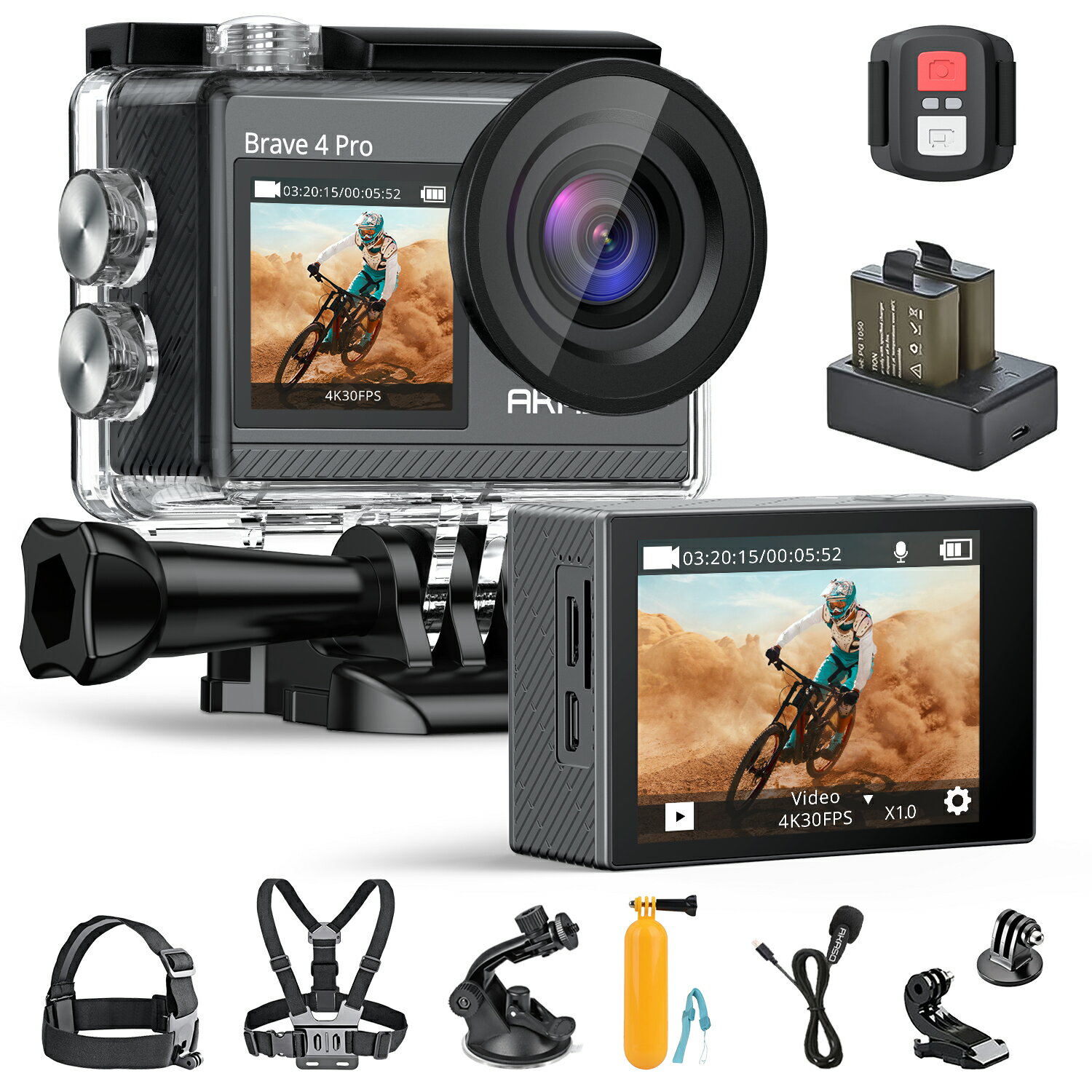 【お買い物マラソン15％OFFクーポンあり セット商品 Brave 4 Pro アクションカメラ+外 ...
