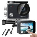 【20%OFF! お買い物マラソン 5/9 20:00スタート】AKASO V50X 4Kアクションカメラ 自撮り棒セット付き|6軸防振+40m防水|WiFi/...