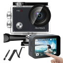 【セット商品 AKASO V50X アクションカメラ 自撮り棒】4K30fps 20MP 6軸手ぶれ補正 WiFi/外部マイク対応 小型アクションカム40M防水 タッチパネル式 HDMI出力 広角レンズ 水中カメラ