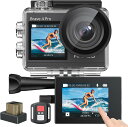 【クーポンで30%OFF★春のスポーツ応援セール!】AKASO Brave 4 Pro 4Kアクションカメラ 高画質20MP 防水40m&手ブレ補正でマリンスポ...
