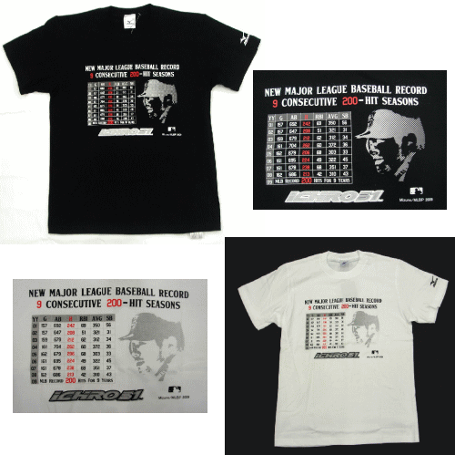 ☆★ICHIRO★☆超限定商品！＜イチロー9年連続200本安打新記録達成記念ジュニアTシャツ＞【MIZUNO】