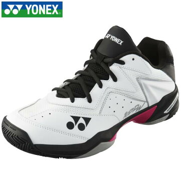 【YONEX】テニスシューズ　＜パワークッション 107＞クレー・砂入り人工芝コート用　4E（ワイド設計）　ホワイト/ブラック