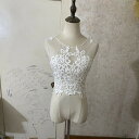 ウエディングドレス用ボレロ トップスのみ ノースリーブ くるみボタン 繊細レース オーダー可能