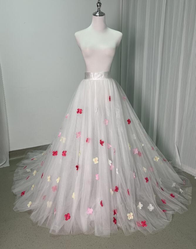 ウエディングドレス オーバースカート ピンク系 多色あり 組み合わせ自由 オーダー可能