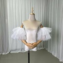 取り外し袖 ストレッチ スリット フリル袖 可愛い オフホワイト 花嫁/ウェディングドレス