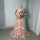 ウェディングドレス Aラインライン ノースリーブ 贅沢な小花総レース デザイン感 結婚式/披露宴/前撮り