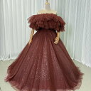 カラードレス ワインレッド オフショルダー キラキラ光る刺繍 華やか アンティークなドレス 結婚式