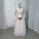 ウェディングドレス 結婚式 二次会ドレス 花嫁 スレンダードレス クラシカル レースの長袖 総レース ロングド