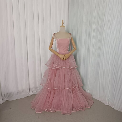 ピンクキャミソール カラードレス チュールドレス フリルオフショルダーお色直し結婚式 披露宴 ピンクキャミソール カラードレス チュールドレス フリルオフショルダーお色直し結婚式 披露宴