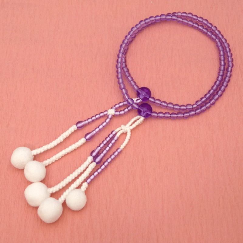 創価学会 念珠 カラフルPC念珠【紫水晶】 念珠 数珠 プラスティック 小サイズ 仏具