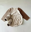 男の子 オシャレ ベビー服 普段着 Tシャツ ラグラン かぼちゃ かわいい 赤ちゃん ドレス ロンパース くすみ ベビー 子供服 子供 淡色 服 誕生日プレゼント 服 お祝い プレゼント 出産祝い ベージュ 茶色 ブラウン 写真 60 60cm 70 70cm