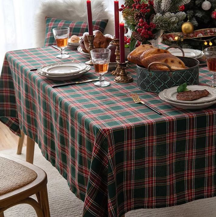 おしゃれ かわいい 海外 雑貨 チェック柄 クロス 四角 長方形 ソファーカバー コーヒーテーブル テーブ..