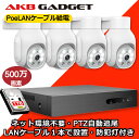 【1TB→2TB無料キャンペーン】防犯カメラ 屋外 poe給電 セット 家庭用 PTZカメラ 4台セット 録画機セット 500万画像 防犯灯付き 動体検知 AI自動追尾 常時録画 遠隔監視 監視カメラ