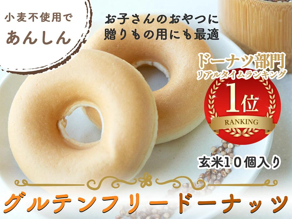 ドーナツ（3000円程度） 【玄米味】グルテンフリードーナツ 10個セット 送料無料 グルテンフリー スイーツ アレルギー対応 お菓子 ドーナッツ 豆乳ドーナツ 焼きドーナツ グルテンフリードーナツ 卵・乳・小麦粉不使用 米粉以外 ギフト 贈答用 プレゼント