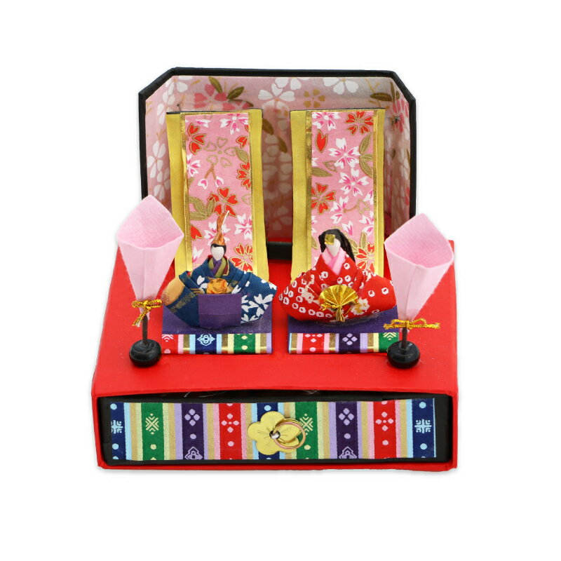 【ひなまつり】さくら御殿.＜ひな人形 ちいさい 飾り お醤油 あられ 梅鉢 お菓子＞のサムネイル