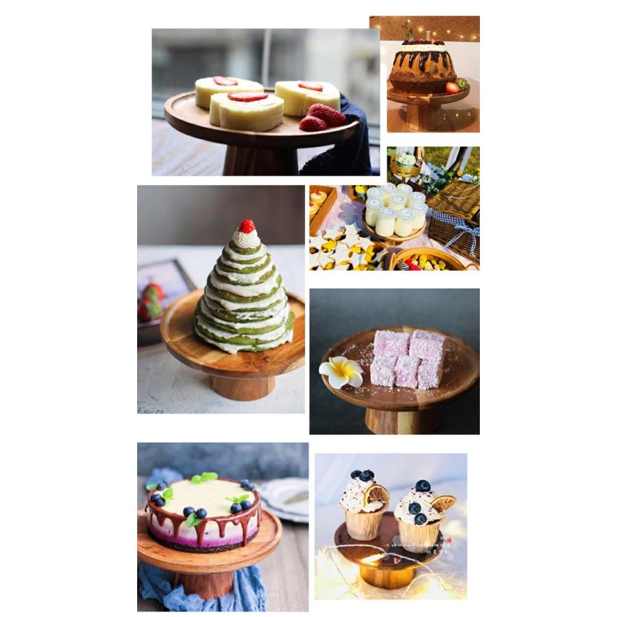 木製 ケーキスタンド コンポート 木製皿 インテリア雑貨 食器 ウッドコンポート チーク ケーキ台 木製 木 ウッド 木の器 インテリア アクセサリー ディスプレイ 3