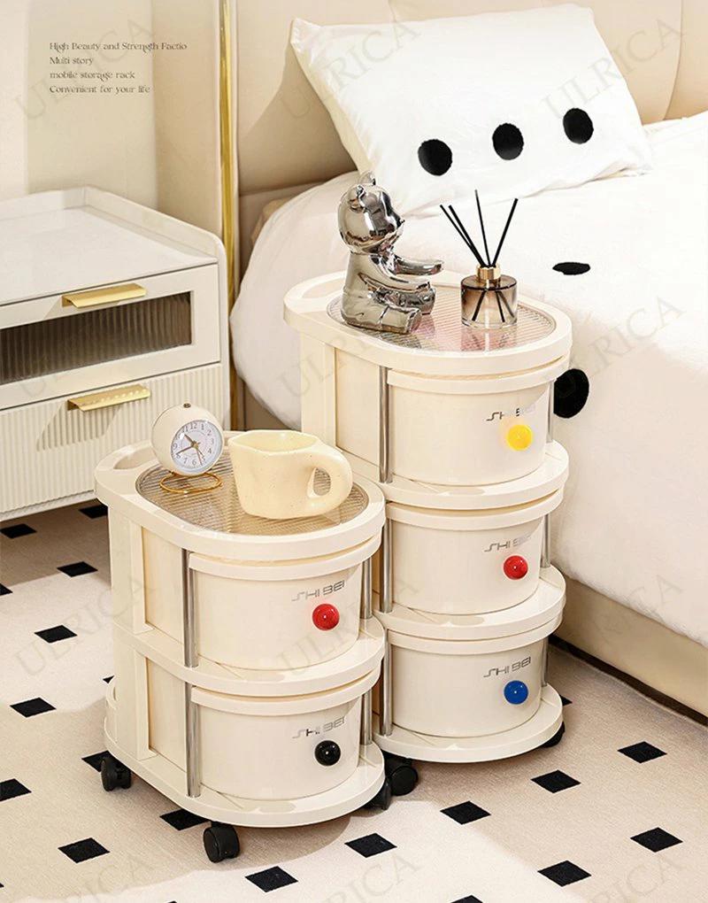 楽天shopAKEMIワゴン車 押し車 キャスター付き 収納棚 収納タンス 2段 3段 4段 5段 収納ラック おしゃれ 韓国インテリア 北欧 便利 移動可能 収納機能 玄関 ミニテーブル ナチュラル シンプル 芸術感 アート デザインテーブル 2410-AL44