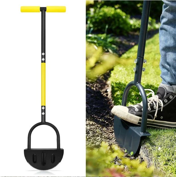 芝生カッター 芝生手入具 ターフカッター ステップ付き 全長108.5cm 芝刈りシャベル 芝刈り機 雑草除去..