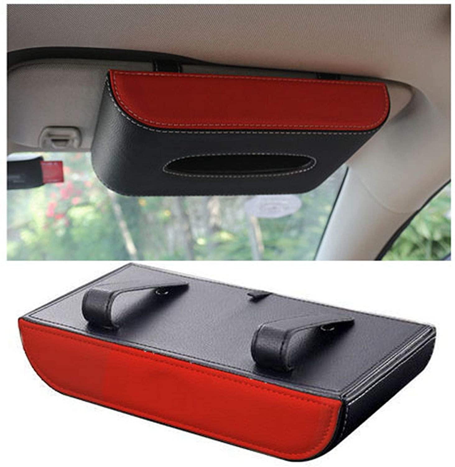 車用 ティッシュボックス 革 PUレザー 車 車用サンバイザーティッシュホルダー 高級 ティッシュカバー ..