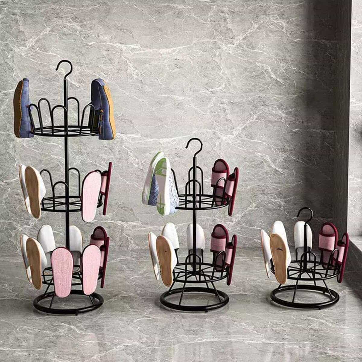 シューズハンガー スリッパホルダー スリッパラック 靴干しラック シューズスタンド 1層 吊り干し可能 ..