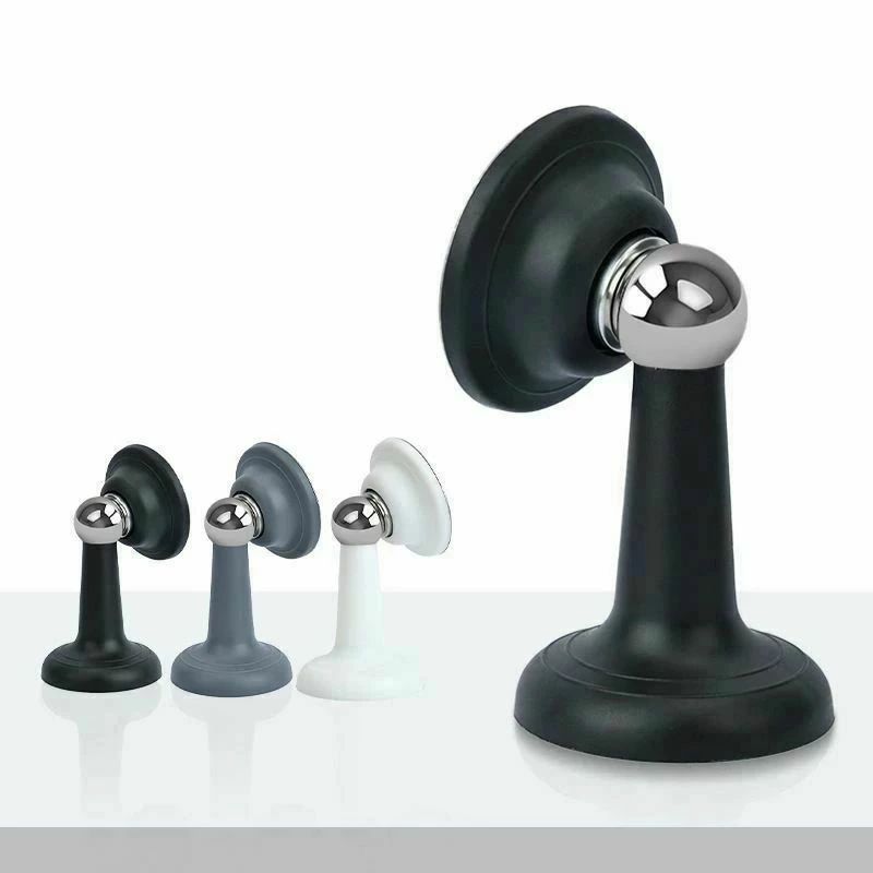 マグネット式 穴あけ不要 粘着テープ付き 戸当り ドアロック ドア止め 扉止め 室内 屋内 床 シリコン製(4)