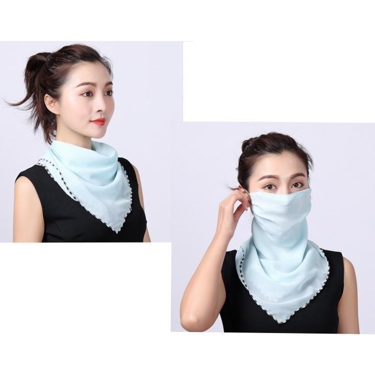 スカーフマスク フェイスマスク フェイスガード マスクカバー ネックカバー レディース 女性 2way 飛沫防止 日焼け防止 防塵 花柄 チェック柄