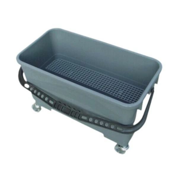 長方形のバケツ（車輪付き）、ポータブルバケツ、床掃除用絞り器付き24Lプロ仕様クリーニングモップ、..