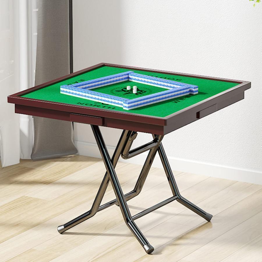 マージャン卓 麻雀卓 麻雀台 麻雀テーブル90cmグレインデュアルユース表面+ステンレススチールフレー ..