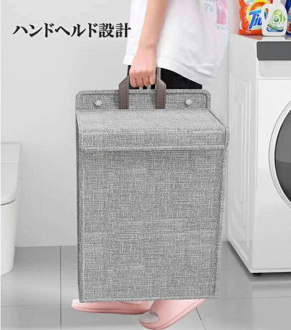 収納便利 中空バスケット 折りたたみ式ランドリーバスケット省スペース壁掛け ランドリー用折りたたみかご 2