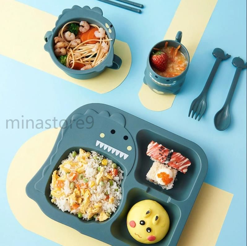 Rakuten - 離乳食 軽量 皿 はじめて 食器 仕切り付きプレート 子供用品 ボウル 仕切り ベビー食器 ランチプレート キッズプレート かわいい