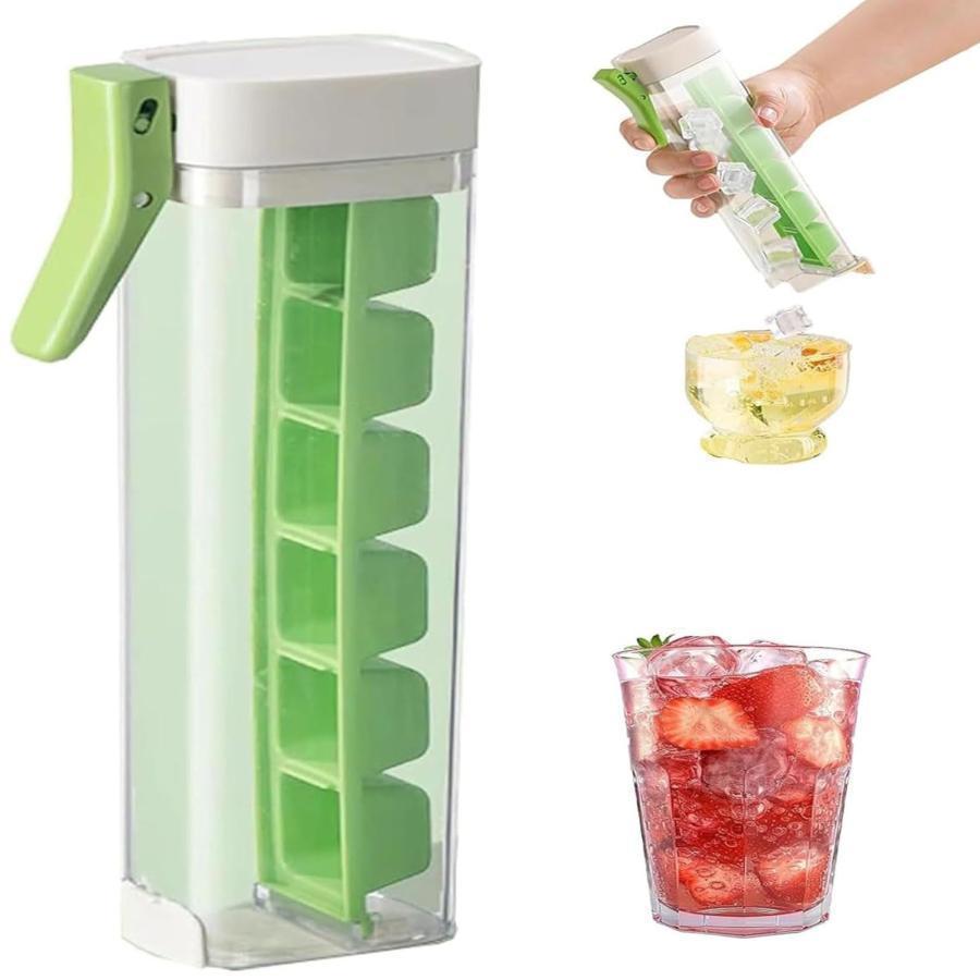 溶けにくい 製氷箱 アイスキューブ 製氷ケース コンパクト 小型 四角氷 蓋付き 6個セット 片手で押す氷型 アイストレー 製氷器