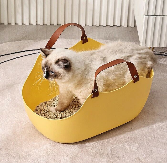 オープンタイプ ハーフカバー 大型 猫砂飛散防止 掃除簡単 清潔 お手入れ トイレ ネコ スコップ付き 持..