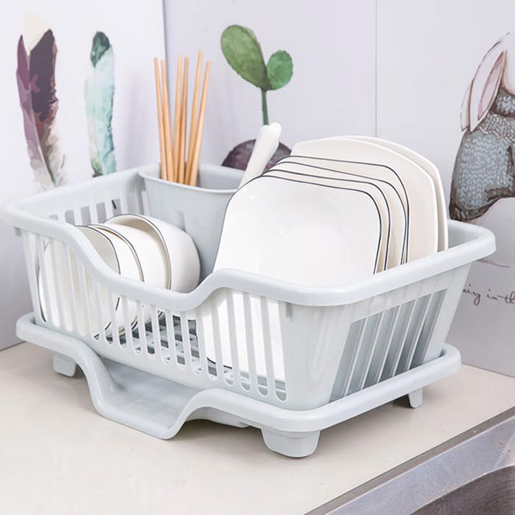 Rakuten - 食器ラック 食器収納 台所用品 食器スタンド 水切り 皿ラック 箸立て キッチン収納 キッチン雑貨 食器乾燥 水洗い可能 大容量 省スペース トレー付き