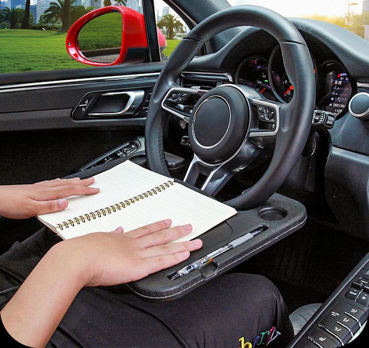 車用 ハンドルテーブル 車載テーブル デスク 車内 2WAY 両面使える 食事 車中泊 読書 ノートパソコン作..