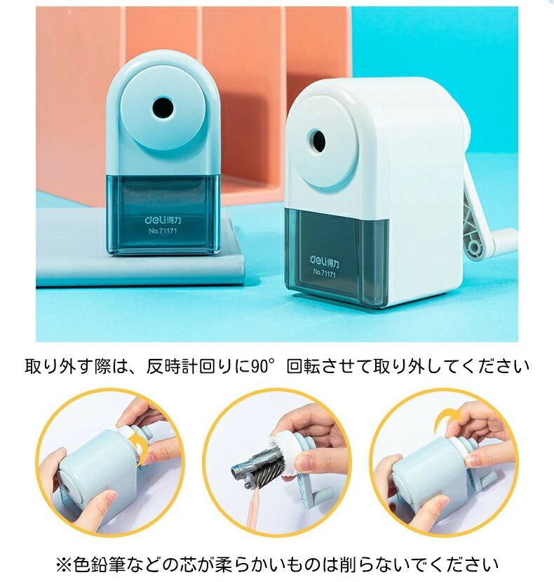 鉛筆削り器 手動 5段階 調節機能付き 滑り止め 鉛筆 えんぴつ 子供 学校 勉強 学習 小学生 中学生 高校..