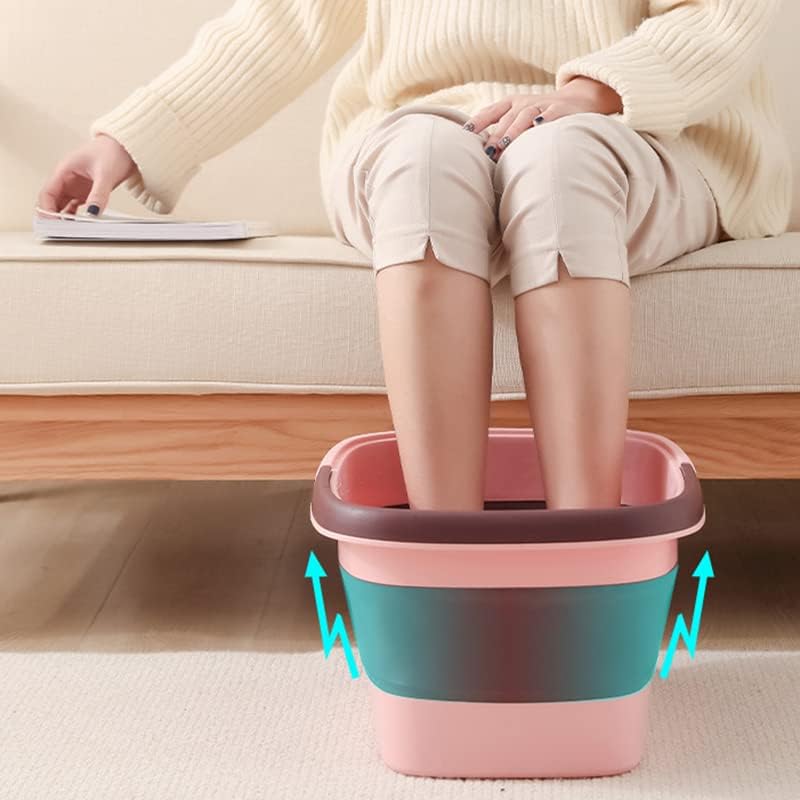 Rakuten - フットバス 足湯 バケツ 折りたたみ 保温 足湯器 足湯桶 大容量 軽量 足つぼ 湯おけ マッサージャー 抗菌 洗い桶 持ち運び 足湯タイム 足熱対策 収納便利 SPA 足の冷え対策 足の浴槽 ストレス解消 北欧デザイン コンパクト収納 省スペース アウトドア 旅行 釣り 掃除 家庭