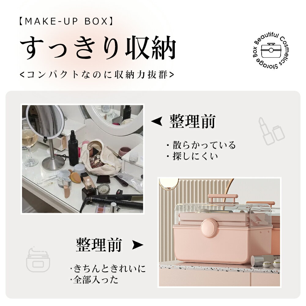 コスメバック メイクバック化粧品 収納 おしゃれ 大容量 メイクボックス 道具 美容...