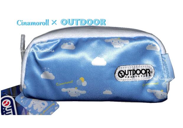 【Cinnamorollグッズ】20th 記念OUTDOOR× シナモロール　ペンケース　SR1291SK-5 スカイ サンリオ× アウトドア コラボデザイン ★ しなもん ボックスペンポーチ 筆箱 筆ばこ ふでばこ/入学 新学期/内ポケット付き 文具入れ ※1個限【3cmメール便不可】