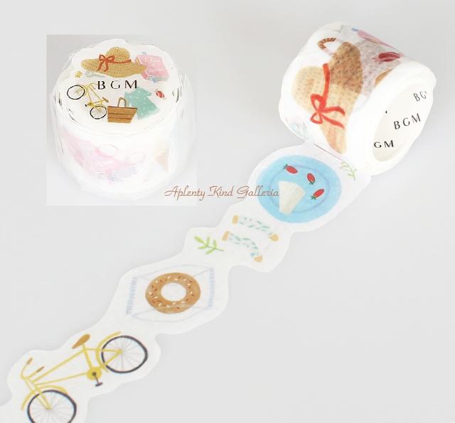 【BGMマステ】型抜き/生活の事 30mm幅ロングバケーション BM-DL004 BGMマスキングテープ ★ビージーエムの幅30mmの広幅マステ型ぬきマスキング...