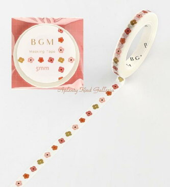 【BGMマステ】ライフ/Life 5mm ちいさな花 BM-LS029 BGMマスキングテープ ★ビージーエムの幅5mmのマステLIFEシリーズスリムマスキングテープシールラインテープ小さなお花柄フラワーデザイン★【3cmメール便OK】