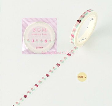 【New BGMマステ】ライフ/箔押し 5mm リトルチューリップ BM-LSG034 BGMマスキングテープスリムタイプ★★ビージーエムの幅5mmのマステLIFE箔押しシリーズラインテープちゅーりっぷ柄春のお花柄フラワーデザインtulip★【3cmメール便OK】