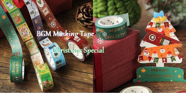 【BGM Xmasマステ】クリスマス限定 ディナー　BM-SPLM029 X'mas 箔押しマスキングテープ ビージーエム 幅30mm ワイド マステ Chiristmasスペシャル 金箔シリーズ クリスマス ケーキ 切り株 ロールケーキ スイーツ ワイン dinner※2個限【3cmメール便OK】