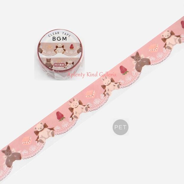 【BGM Clear tape】クリアテープ ぬいぐるみ　BM-CD014 ビージーエム 幅20mmテープ 透明PET素材 テープ..