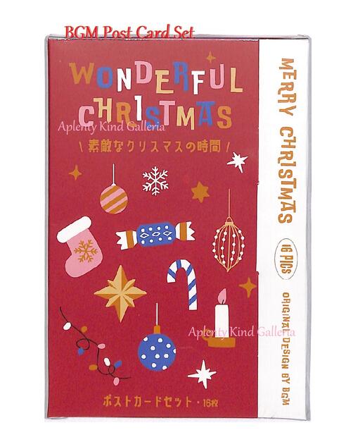 【 BGM Xmas Post Card 】ポストカードセット BC-F008 素敵な クリスマスの時間 16枚入り 葉書き クリスマスデザイン Happy H...