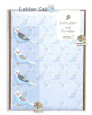 【 Bird Letter Set 】 レターセット NO.86384-006 セキセイインコ柄 シール付き 封筒 4 ミニ便箋 12枚入り 鳥 トリ とり イ...